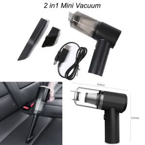 2-in-1 Portable Vacuum Cleaner – Rechargeable & Multifunctional